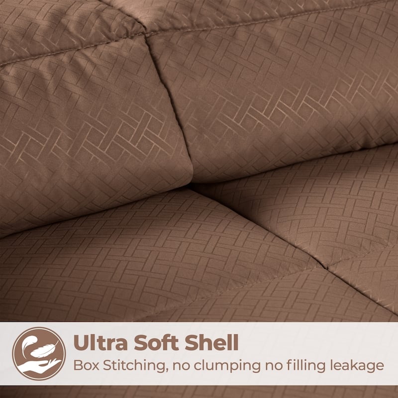 Superior Monochrome Basketweave Microfiber Down Alternative Comforter