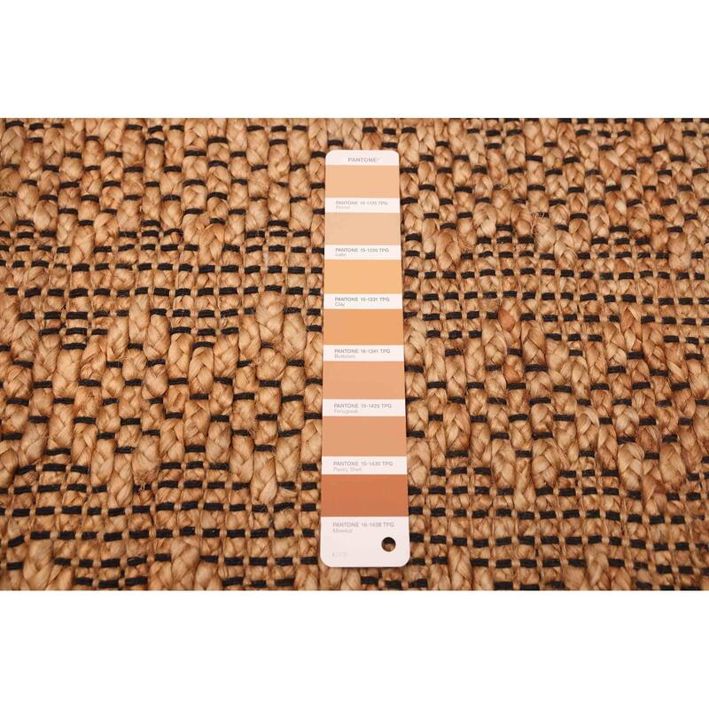 ECARPETGALLERY Braided Weave Palas Denizli Light Brown Jute Rug - 5'5 x 7'4