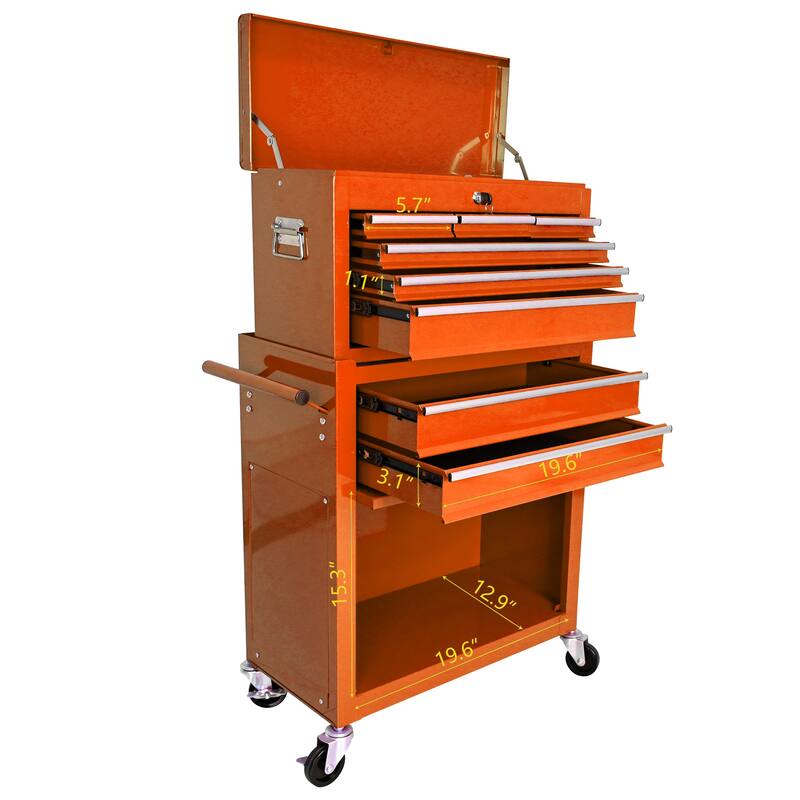 High Capacity Rolling Tool Chest with Wheels and 8 Drawers