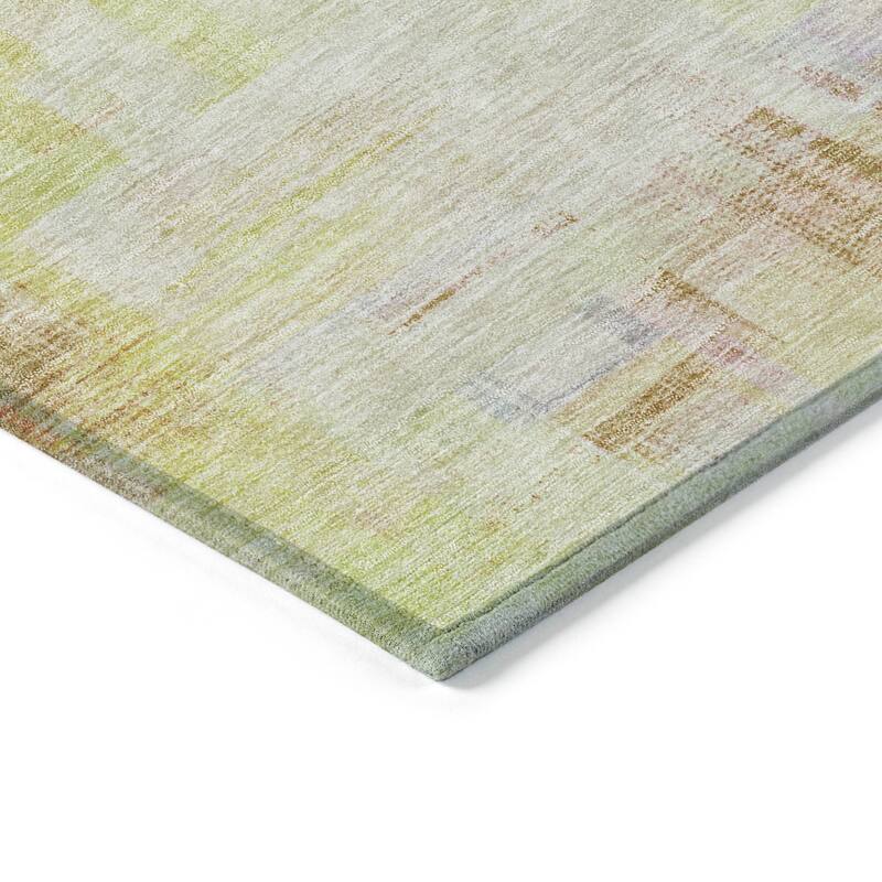 Machine Washable Indoor/ Outdoor Contemporary Abstract Chantille Rug