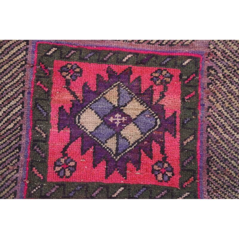 Meshkin Persian Antique Runner Rug Handmade Wool Carpet - 3'7" x 10'6"