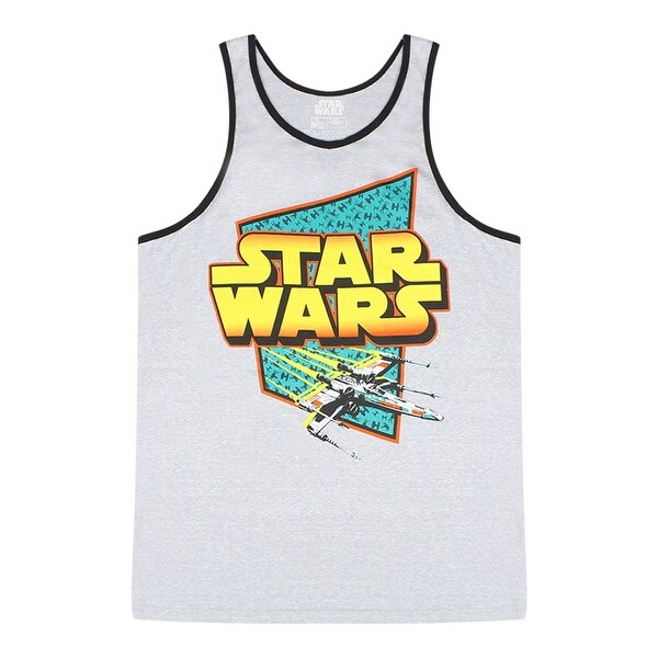 Shop Star Wars Logo X Wing Flying Men S Grey Tank Top Ships To