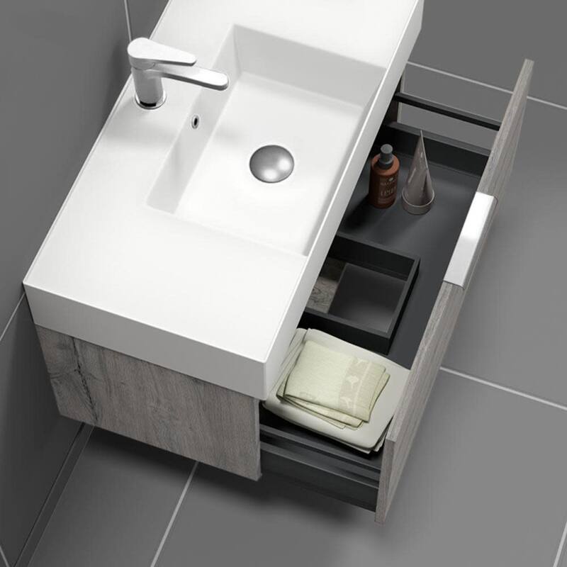 Nameeks Derin-3217-W-S Derin 32" Wall Mounted Single Basin Vanity Set