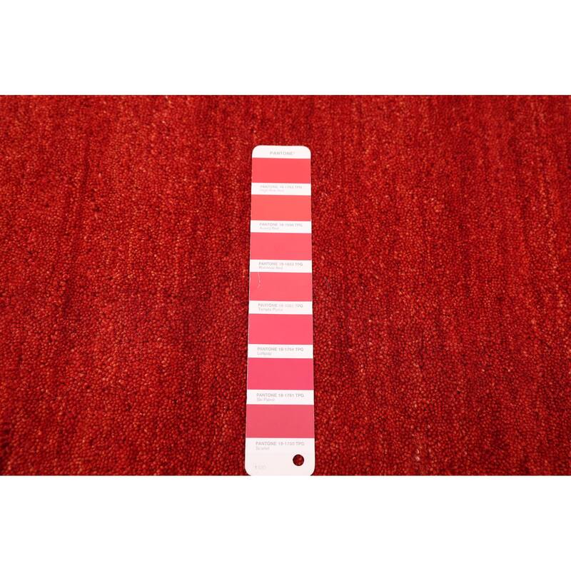 ECARPETGALLERY Hand Loomed Kashkuli Gabbeh Red Wool Rug - 5'0 x 7'9