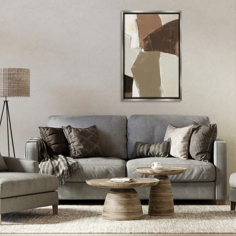 Stupell Contemporary Neutral Earth Tones Framed Floater Canvas Wall Art Design By Kippi Leonard