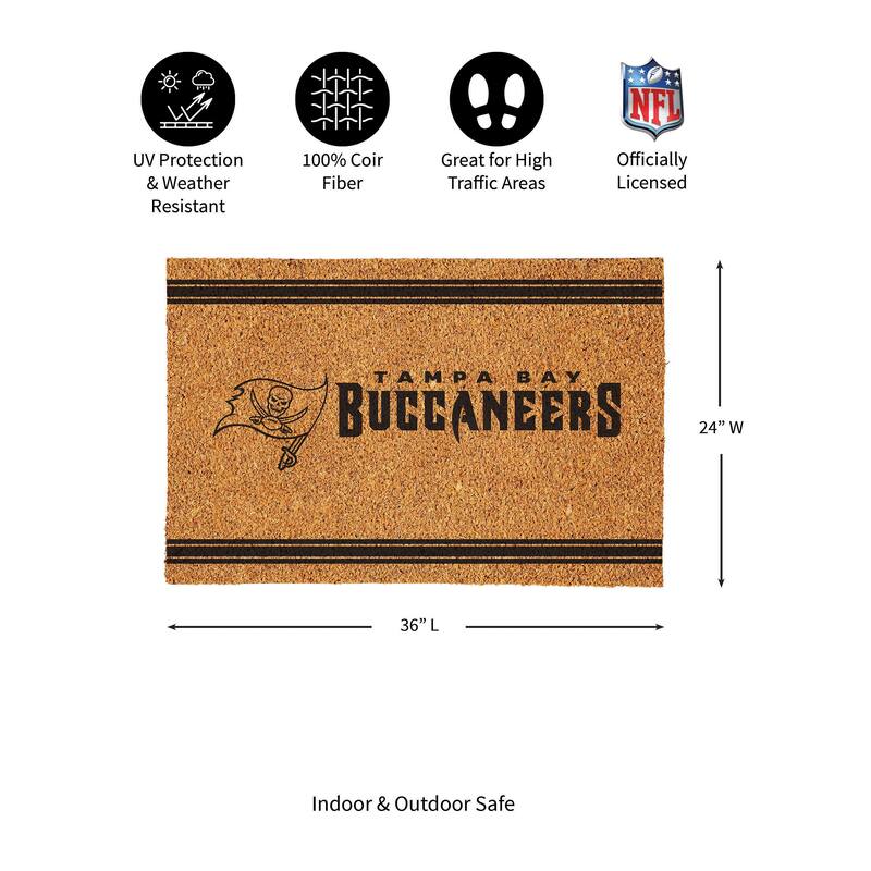 Tampa Bay Buccaneers Monochrome Indoor/Outdoor Coir Door Mat