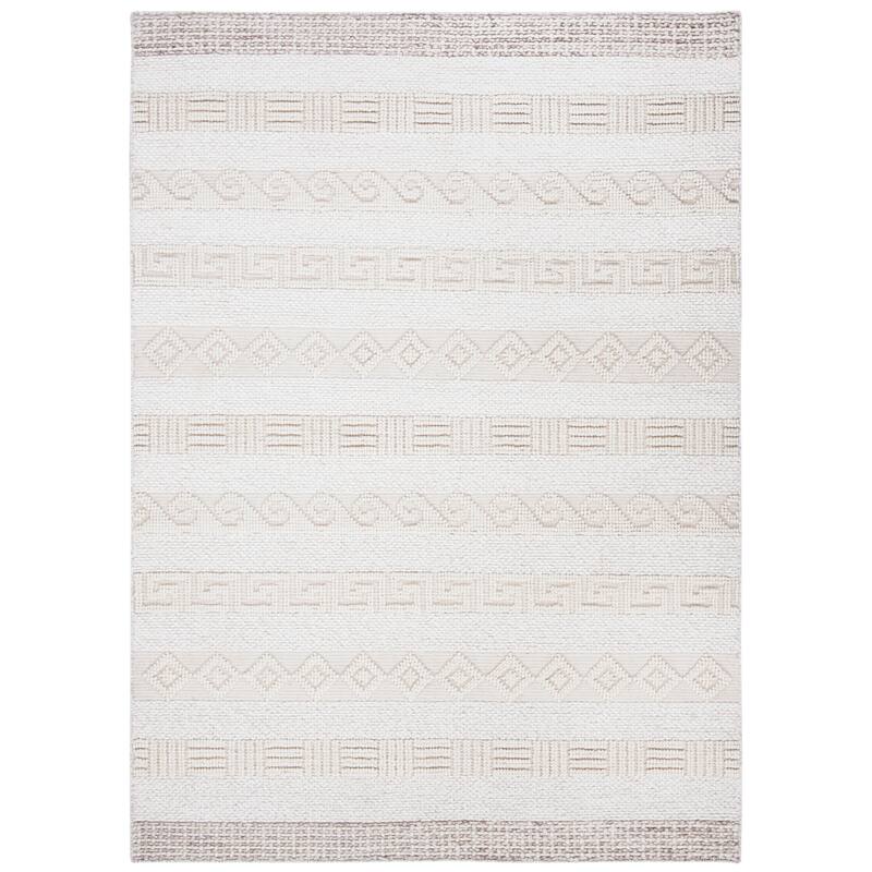 SAFAVIEH Handmade Natural Fiber Scarlet Stripe Wool Rug