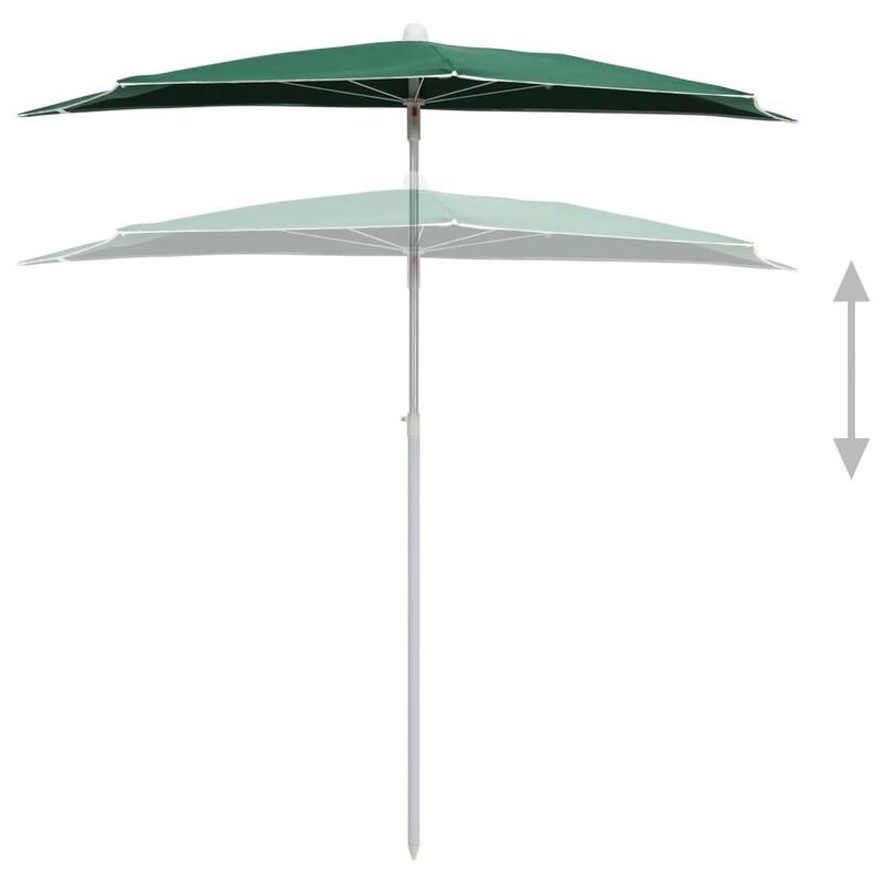 70.9"x35.4" Garden Half Parasol with Pole 8 Colors