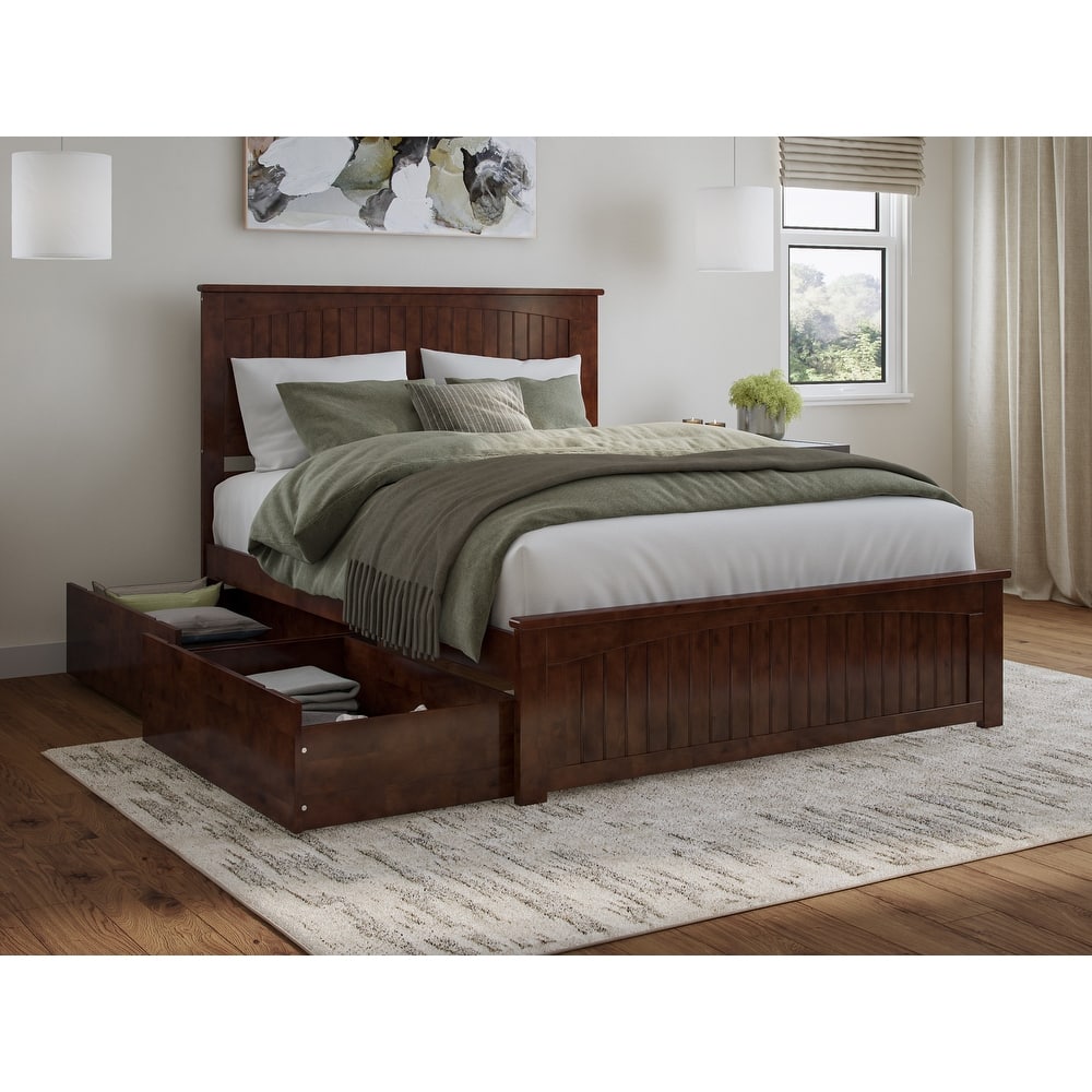 AFI Nantucket Platform Bed with Matching Footboard & Storage Drawers