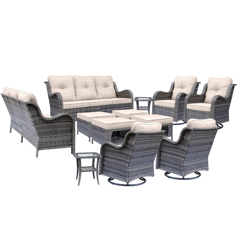 Wicker Patio Furniture Set-Outdoor Patio Conversation Seating Sets