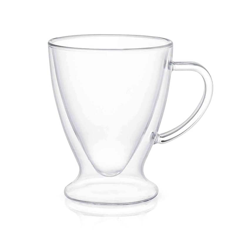 JoyJolt Double Wall Coffee Collection Glass Mugs Set Coffee Mugs and Espresso Mugs Set of 4