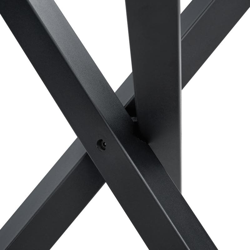 Modern 39" Round Glass Top Dining Table with X-Frame for Small Spaces