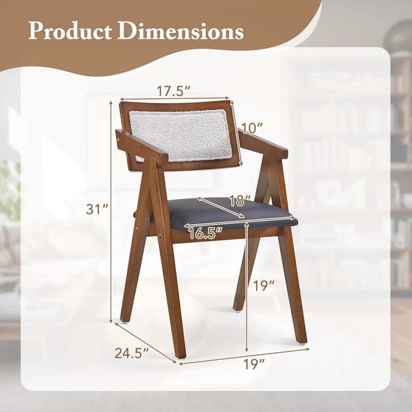 Costway Modern Accent Chairs Set of 2/4 with Leathaire Seat Cushions &