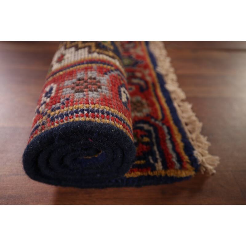 Navy Blue Heriz Serapi Accent Rug Handmade Traditional Wool Carpet - 2'0" x 3'0"