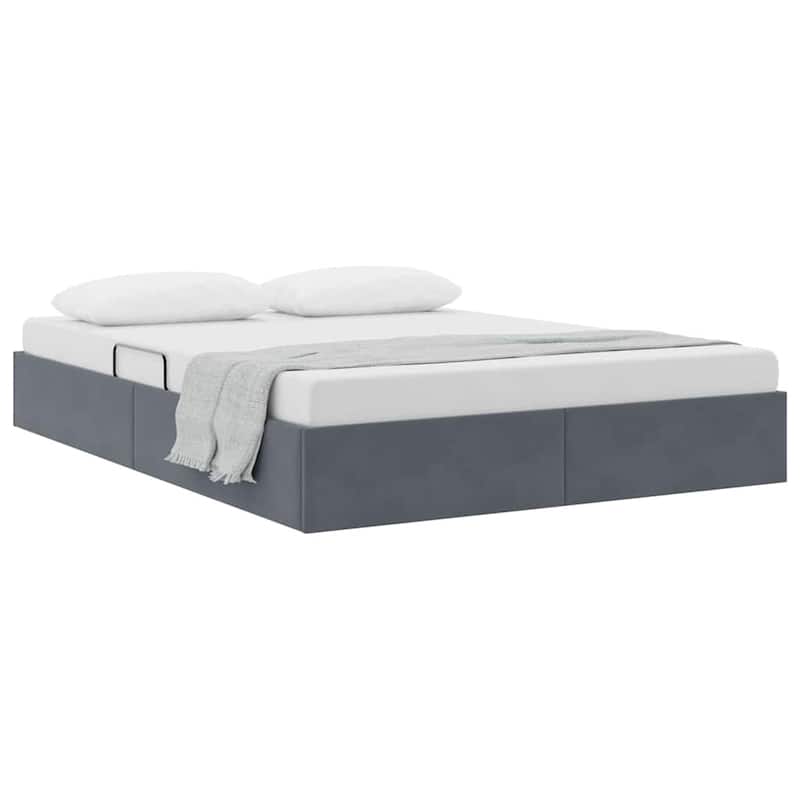 vidaXL Storage Bed with Mattress in Velvet