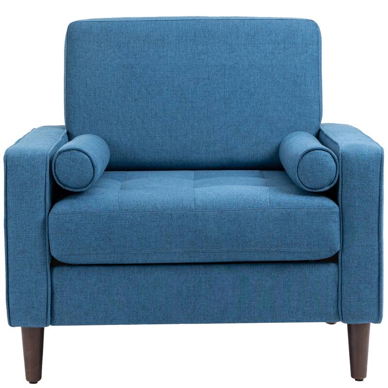Oversized Accent Chair Linen Club Armchair with Pillows