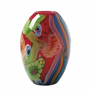 Floral Art Glass Vase