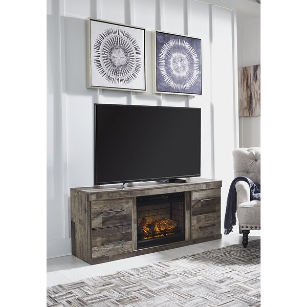 Derekson 63" TV Stand with Electric Fireplace. Opens flyout.