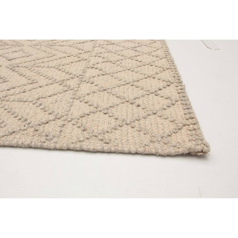 ECARPETGALLERY Braid weave Sienna Khaki Wool Rug - 5'1 x 8'2