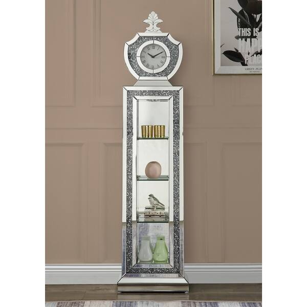 Grandfather Clock with LED Mirrored and Faux Diamonds Bed Bath
