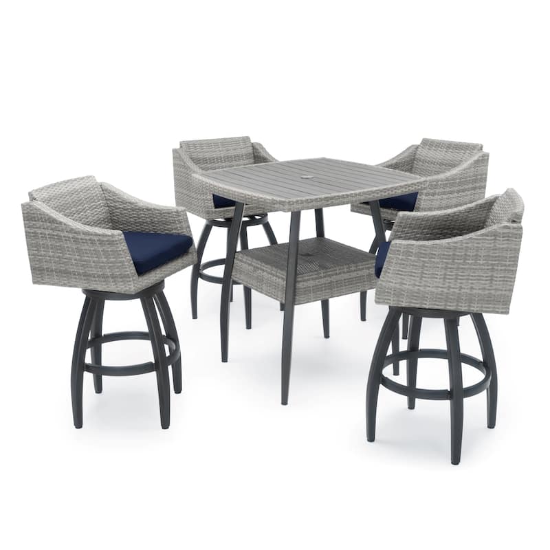 Cannes 5 Piece Sunbrella Outdoor Patio Barstool Set