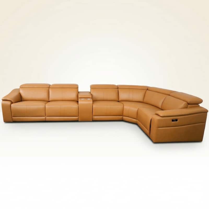 Power Recliner 6-Piece Sectional Sofa with Storage Console