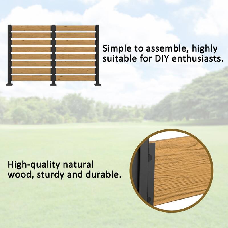 VEIKOUS Versatile 4-Sided Wooden Privacy Panels, L-Shape or Straight Line Fence for Garden, Pool, AC Unit, and Trash Enclosure