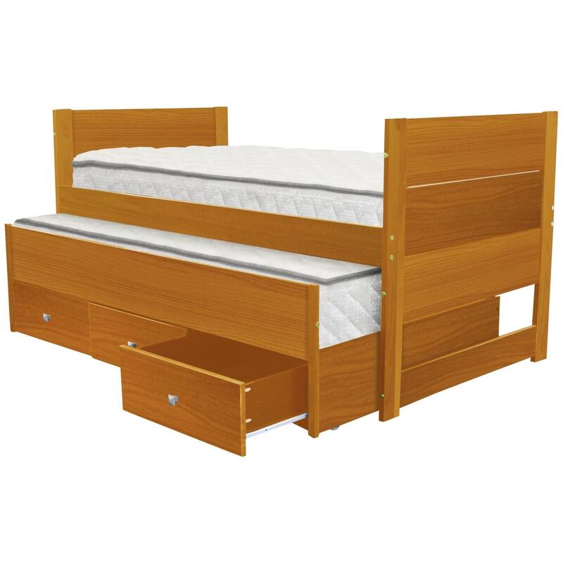 Taylor & Olive Begonia Twin Bed with Twin Trundle & 3 Built in Drawers