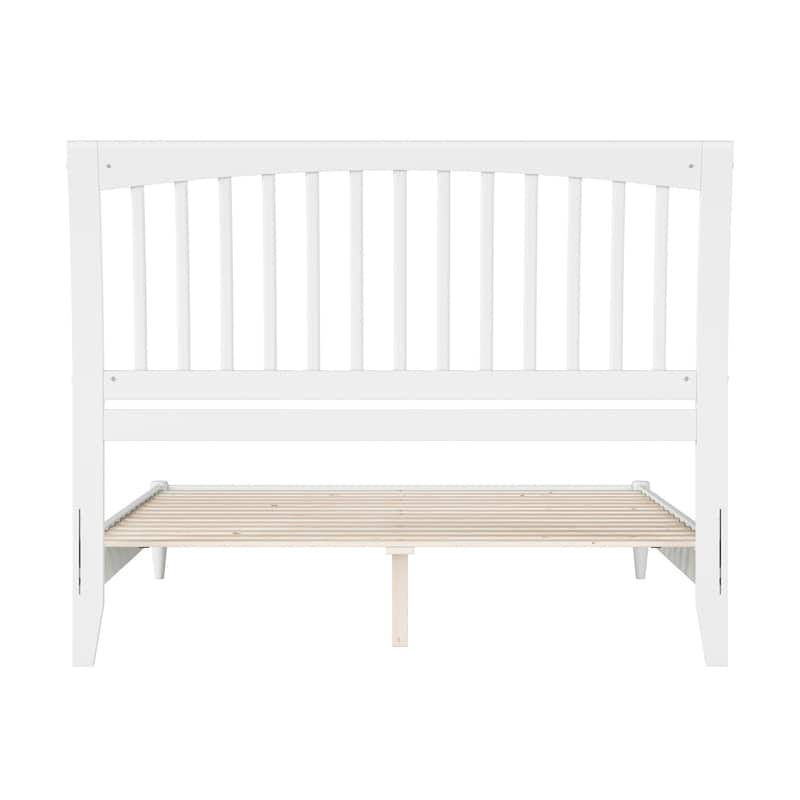Solid Wood Low Profile Platform Bed - Sleigh Design - Modern Bedroom Furniture