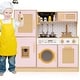 preview thumbnail 11 of 18, Costway Wooden Kids Kitchen Playset Pretend Play Kitchen with Real - See Details
