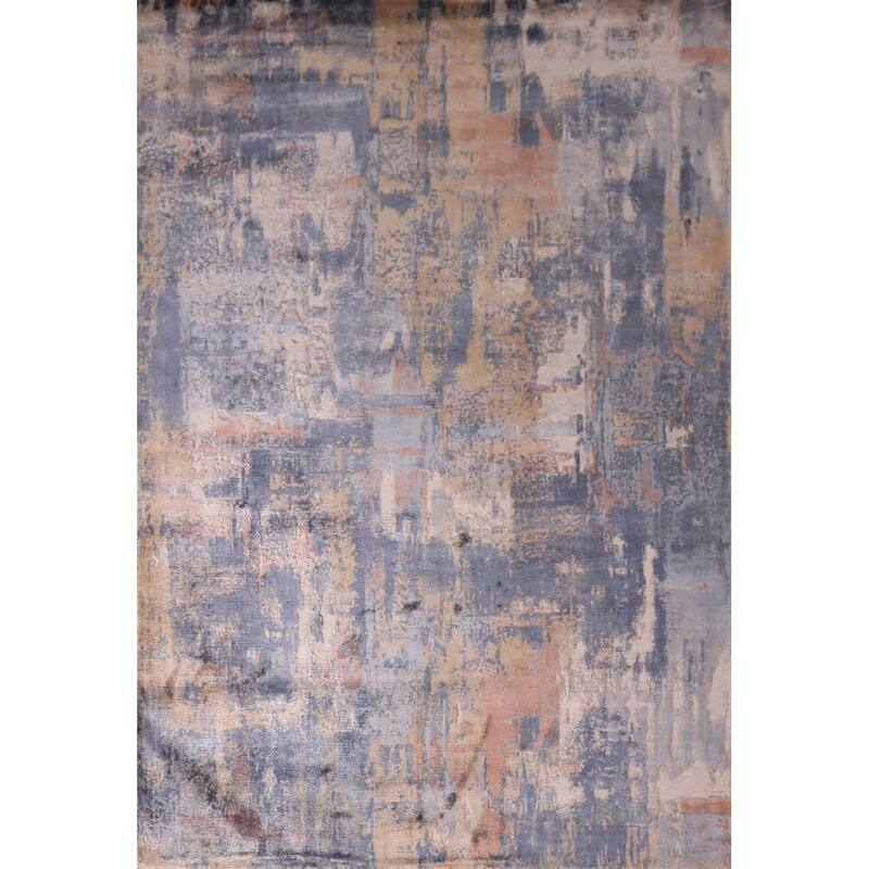 Contemporary Abstract Area Rug Handmade Wool Carpet - 5'4" x 7'6"