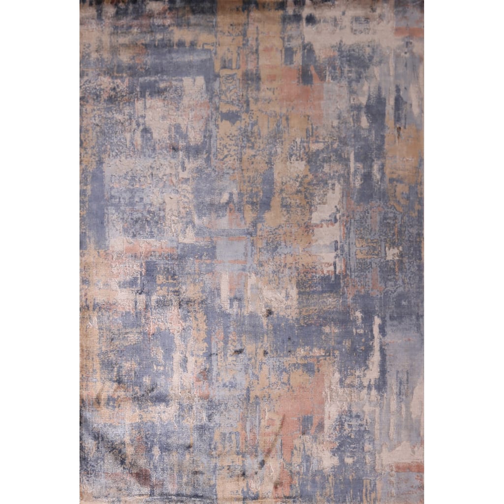 Contemporary Abstract Area Rug Handmade Wool Carpet - 5'4" x 7'6"