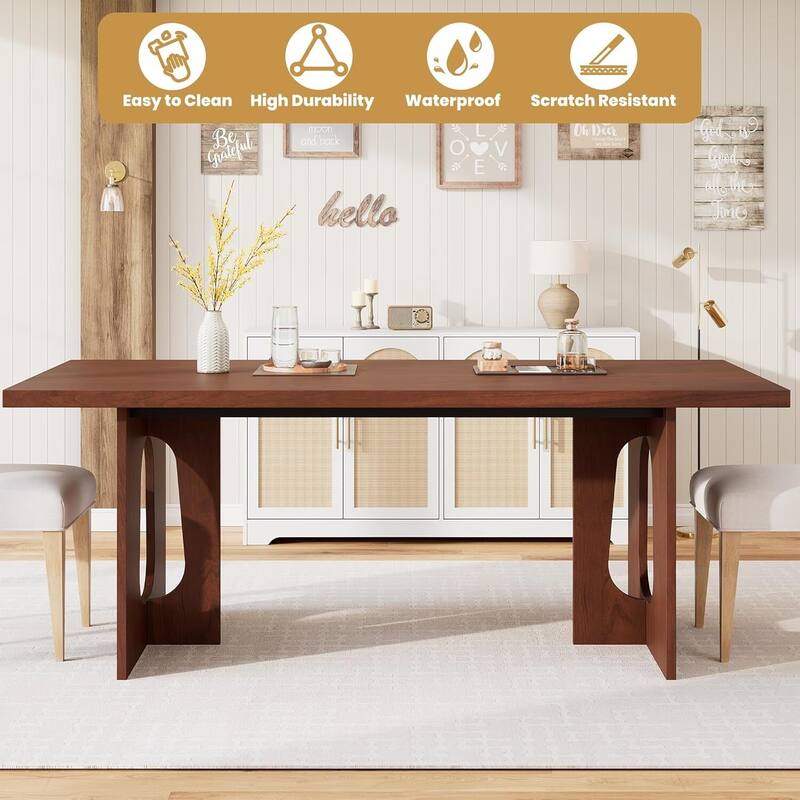 71" Long Kitchen Dining Table for 6-10 People for Kitchen, Conference Room, Home