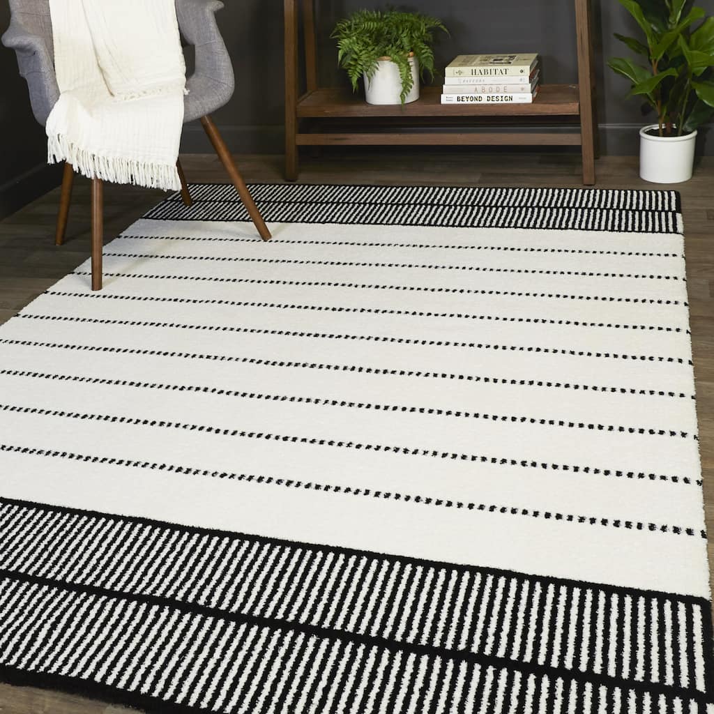 Claudel Modern Striped Area Rug