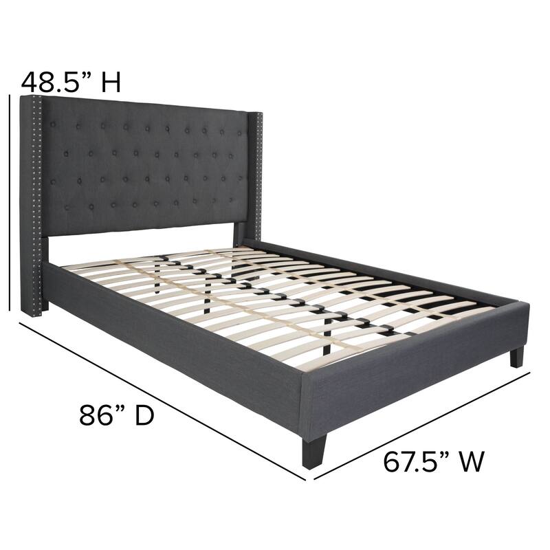 Tufted Platform Bed with 10 Inch Pocket Spring Mattress
