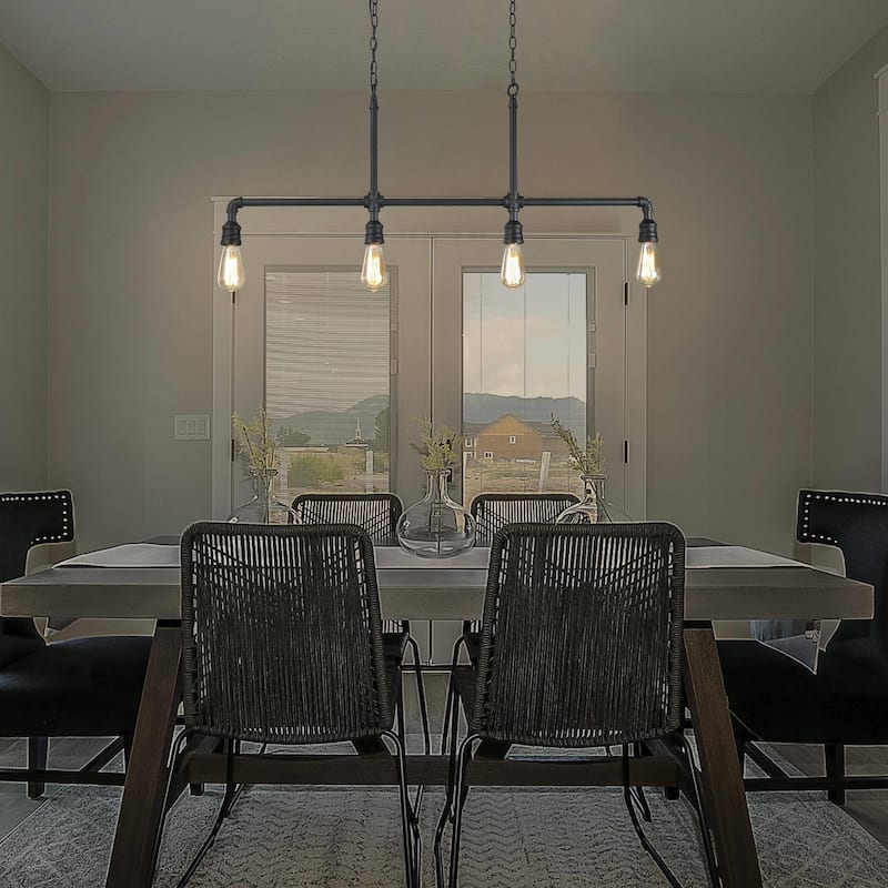 The Gray Barn Heavenly Winds Industrial 4-light Linear Island Chandelier - L44" x W2" x H16.5"