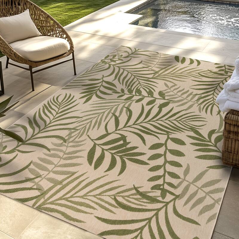 Gertmenian Solterra Nautical Coastal Tropical Weather Resistant Polypropylene Flatweave Indoor/ Outdoor Area Rug Collection