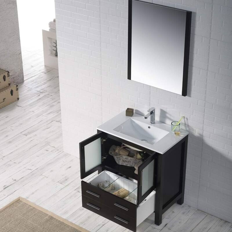 Blossom 30" Bathroom Vanity with Ceramic Sink and Matching Mirror