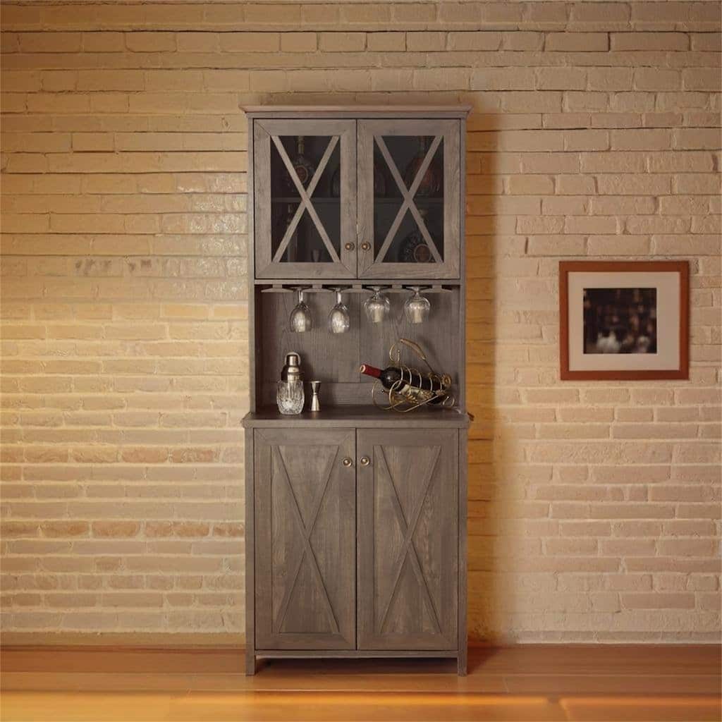 Dining Room Kitchen Cabinet with Wine Rack
