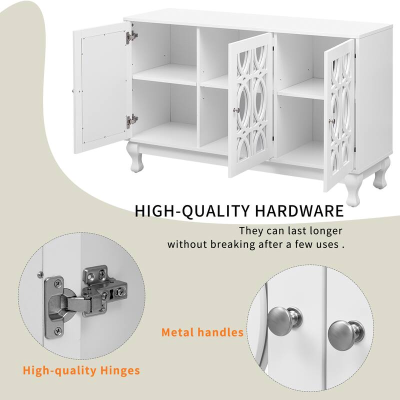 Modern Mirrored TV Stand for TV up to 55 Inches - 47.25" D x 15.75" W x 30.2" H