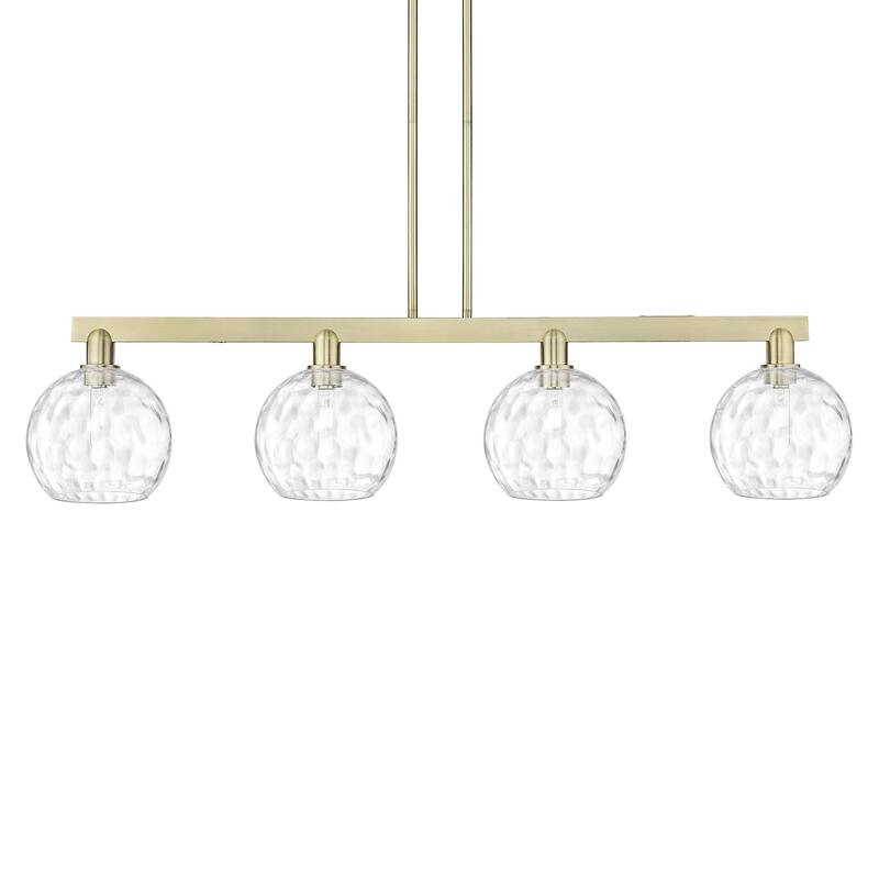 Innovations Lighting 716-4I-11-51 Athens Water Glass Linear Athens - Antique Brass / Clear Water Glass
