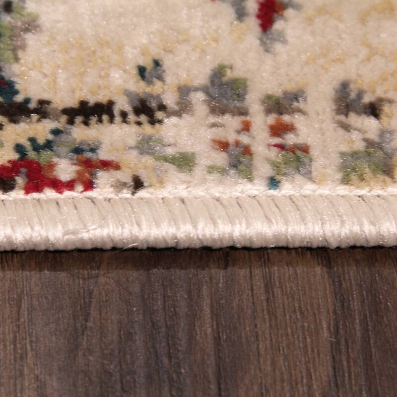 Superior Basilio Distressed Medallion Border Indoor Runner or Area Rug