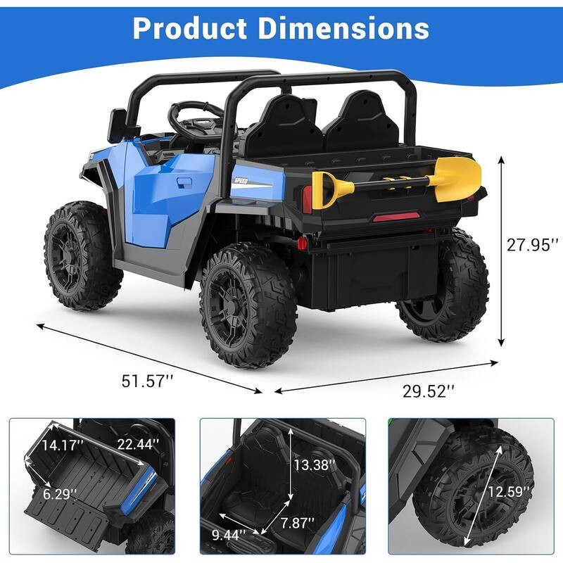 Electric 24V Ride on Dump Truck Toy with Remote for Kids Best Gift