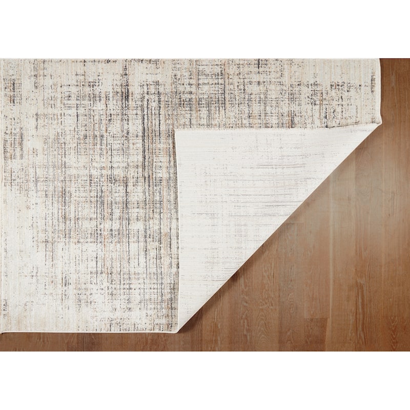 Terra by Obeetee Umbria Grid Gray Rug
