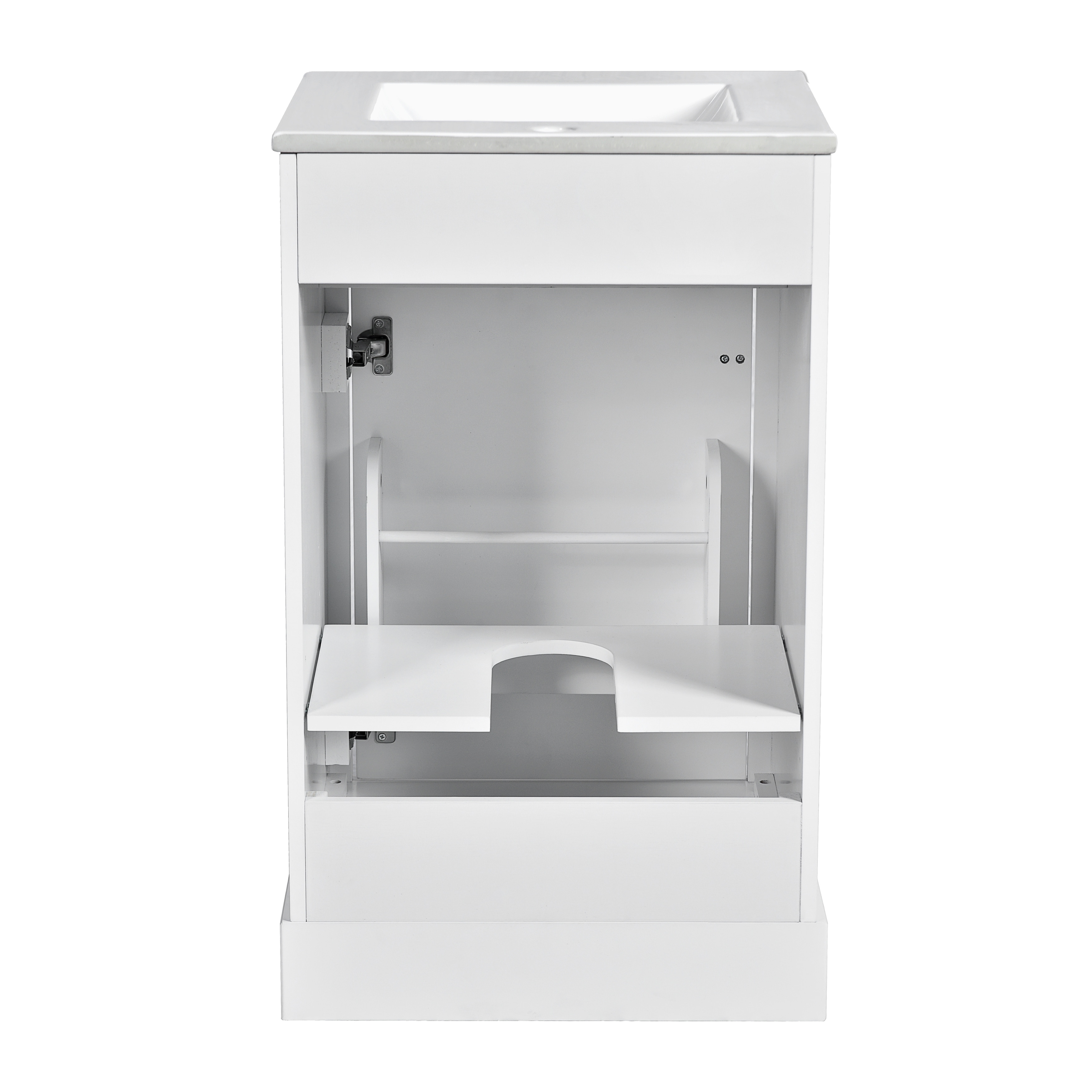 Small Freestanding Cabinet Bathroom Vanity with Water-drop Shaped