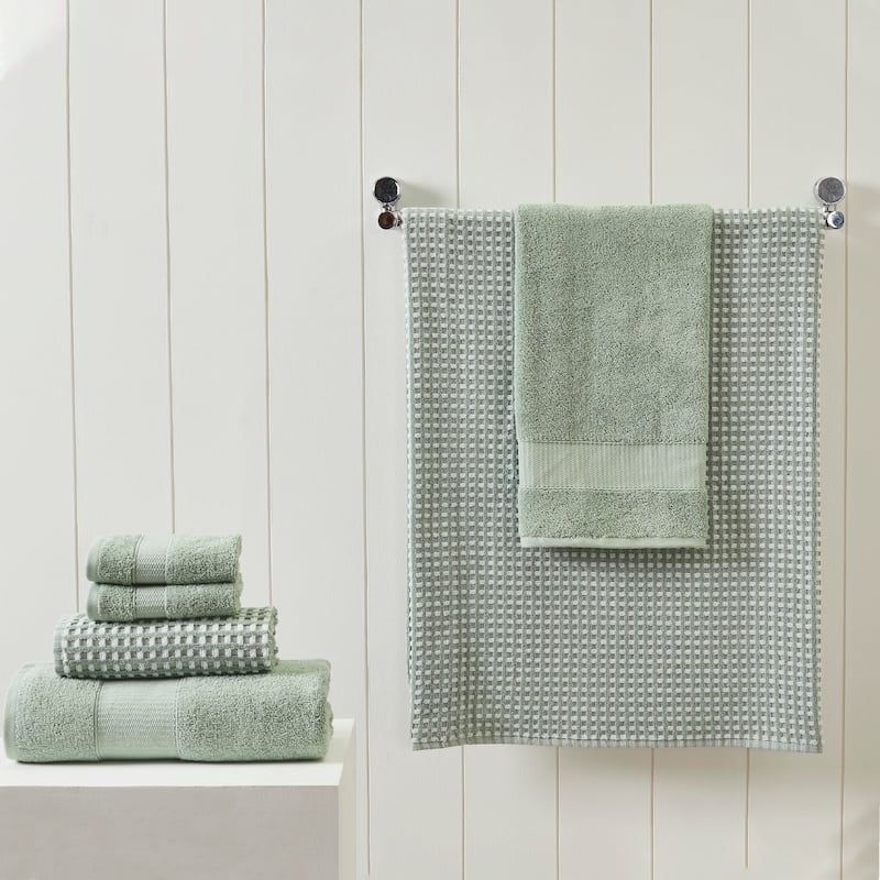 Modern Threads 6-Piece Yarn Dyed Cobblestone Jacquard Towel Set