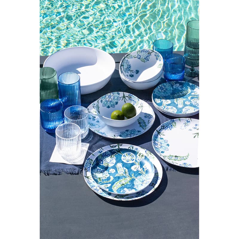 Abode Homewares Hana Ikat Melamine Salad Plate - Blue - 8.5" - Set of 6