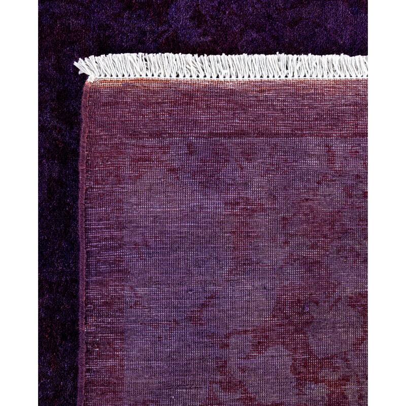 Overdyed One-of-a-Kind Hand-Knotted Area Rug - Purple - 10' 2" x 13' 4"