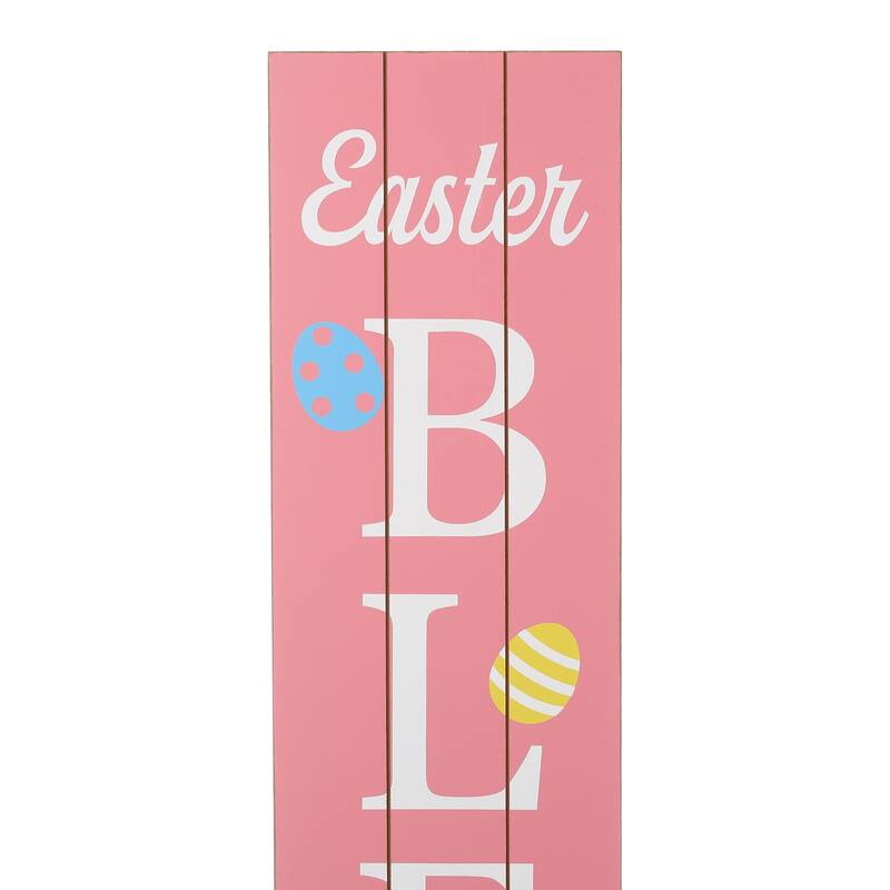 Glitzhome 60"H Easter Wooden Blessings Porch Sign Spring Gift
