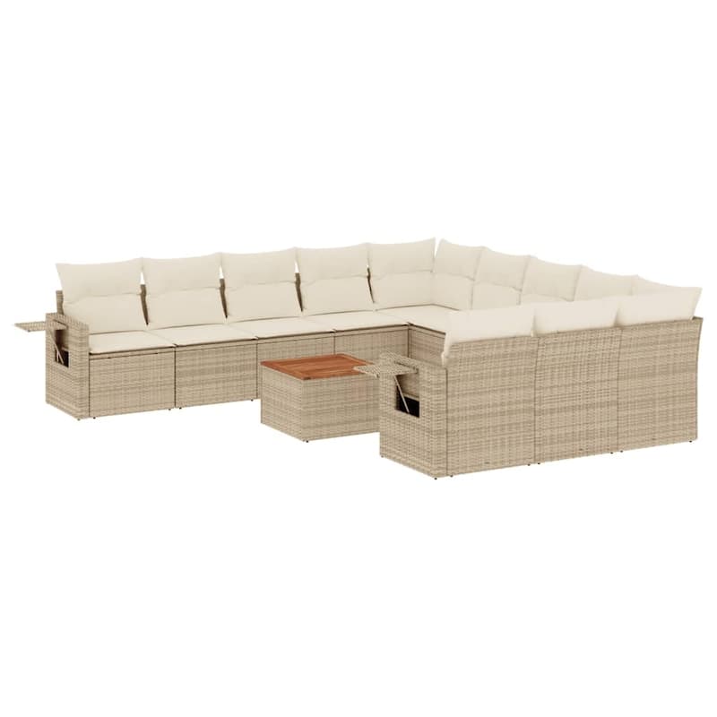 vidaXL Garden Sofa Set Poly Rattan Large Adjustable Feet